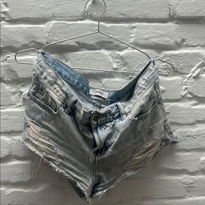 Pistola Light Blue Distressed Jean Shorts